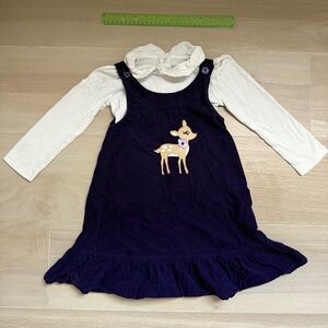 Gymboree 2-piece corduroy deer dress (4T)